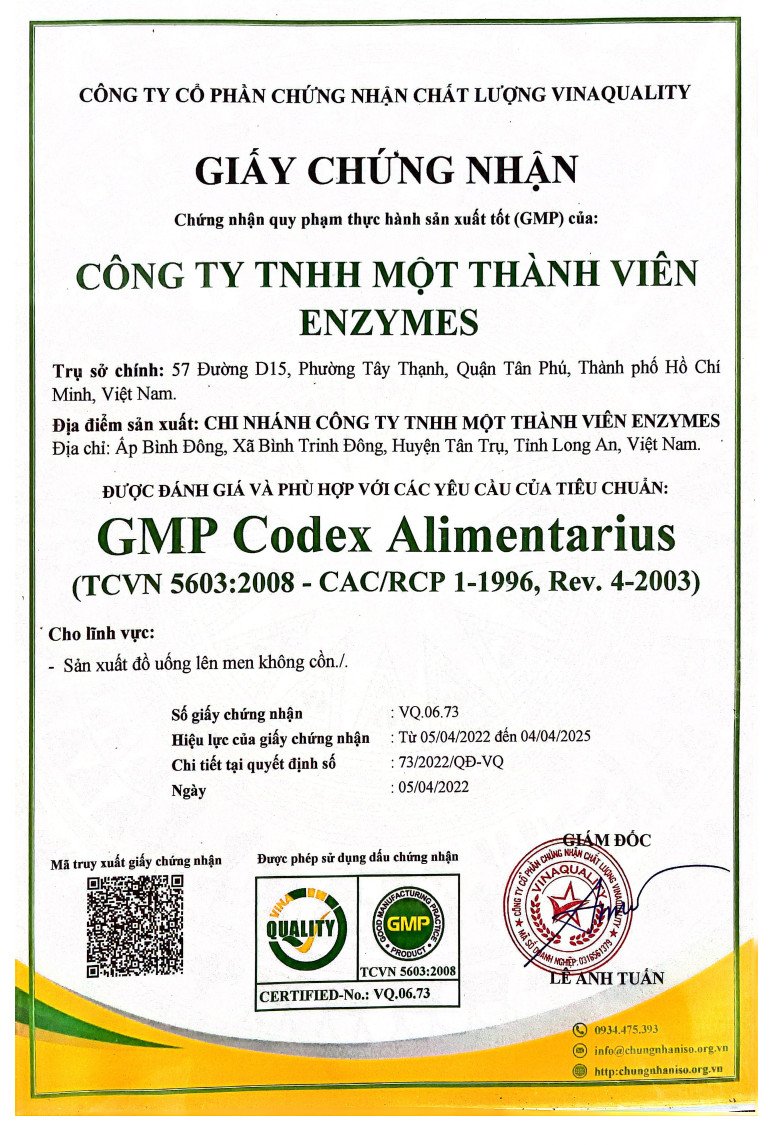 Noni Enzyme hộp 10 chai 60ml